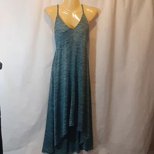 Neesha Womens S/M Dress Hi-Lo Blue Spacedye Knit V-neck